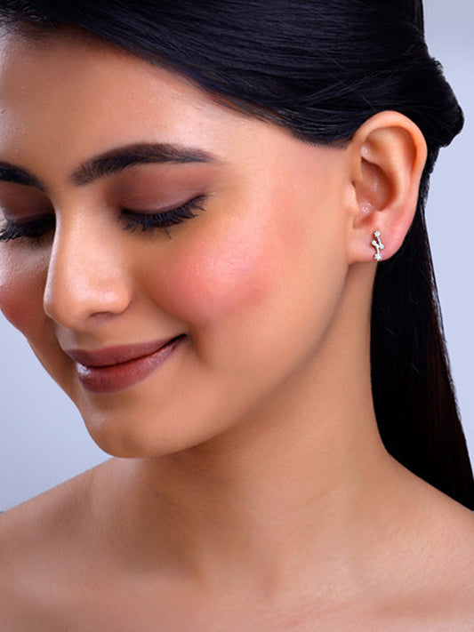 Silver Classy Glitter Earrings