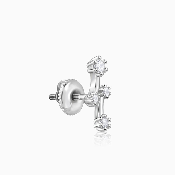 Silver Classy Glitter Earrings - view 4