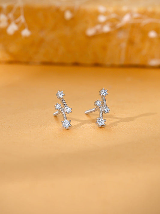 Silver Classy Glitter Earrings