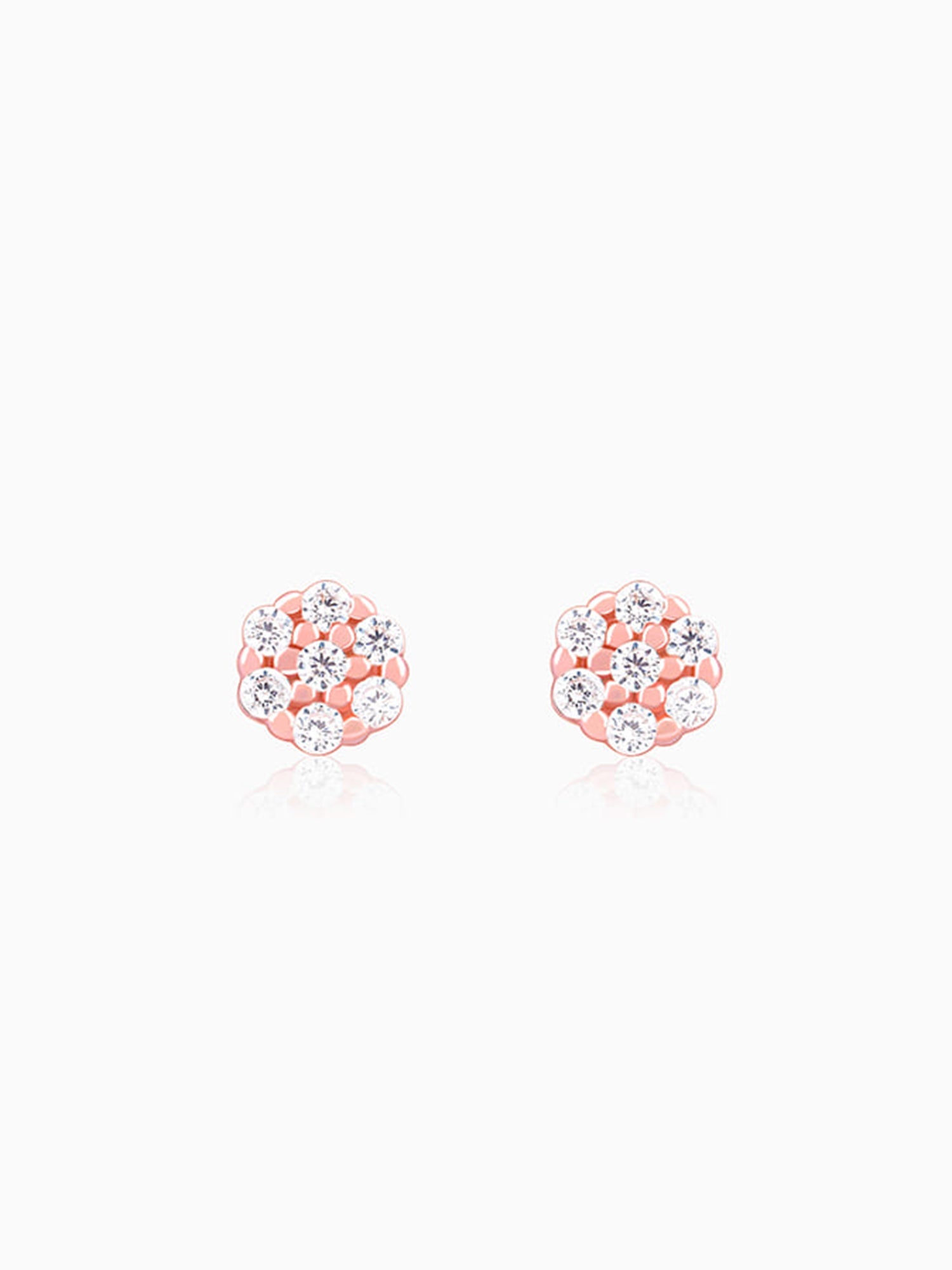 Rose Gold Flower Bling Studs