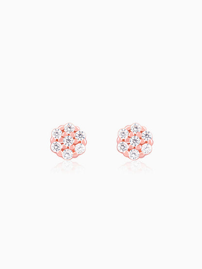 Rose Gold Flower Bling Studs