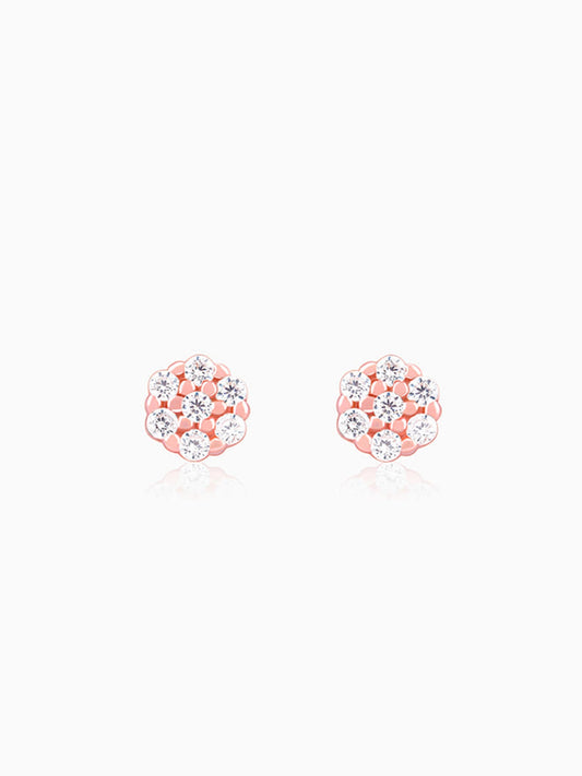 Rose Gold Flower Bling Studs