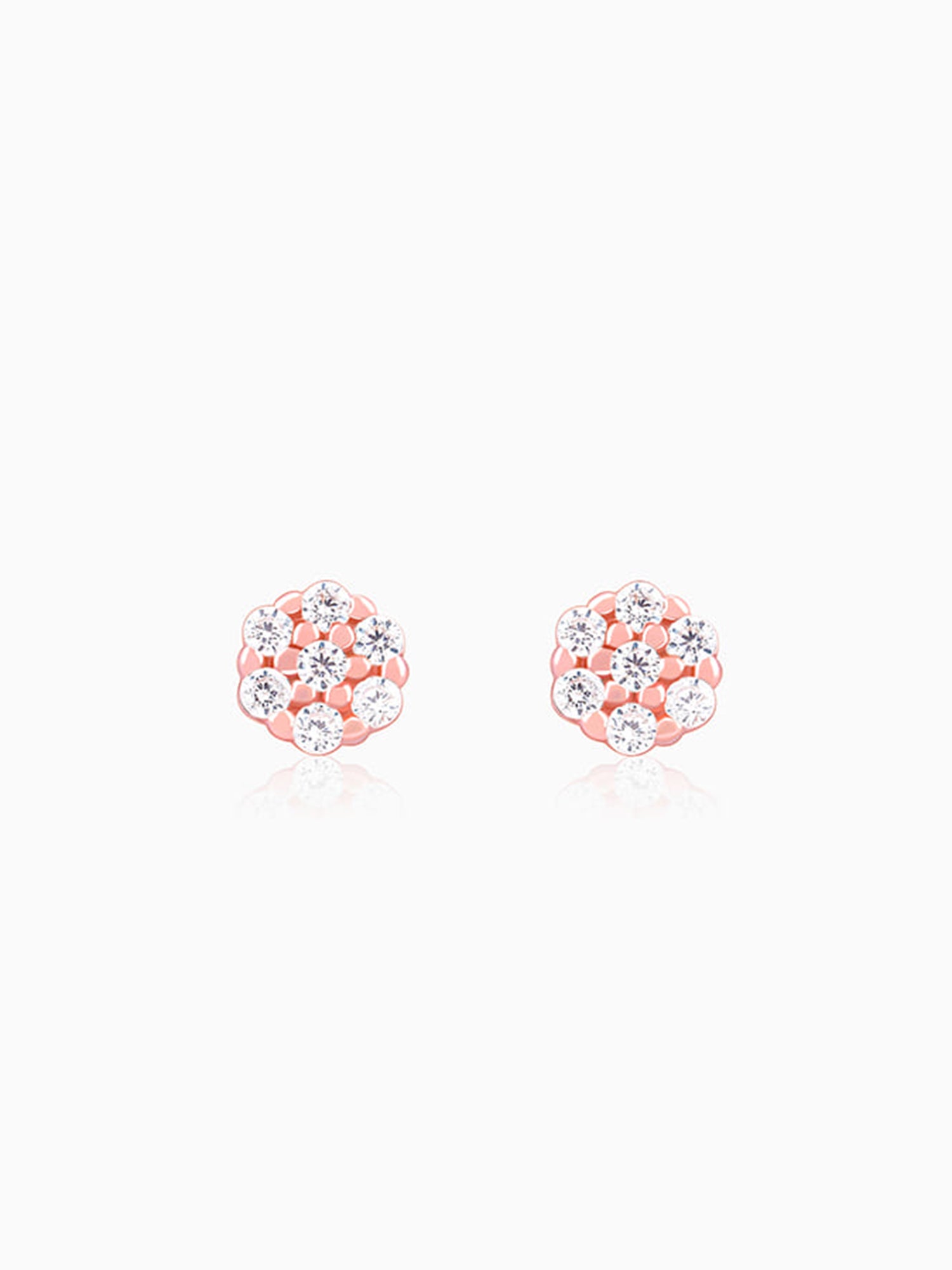 Rose Gold Flower Bling Studs