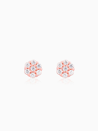 Rose Gold Flower Bling Studs