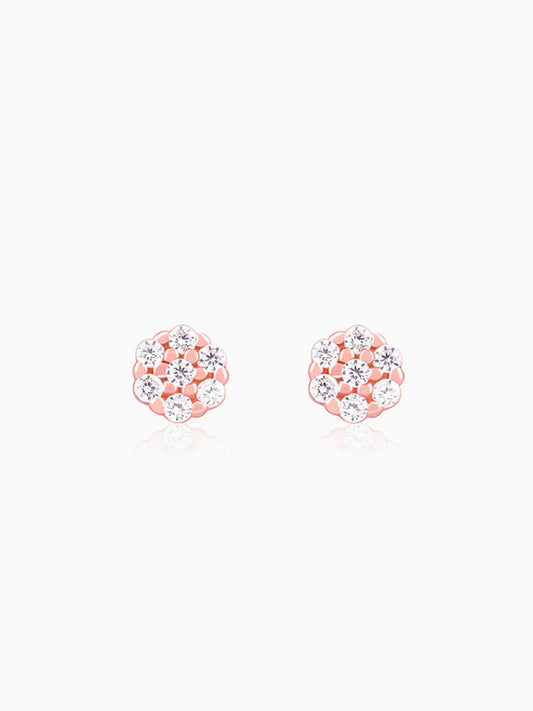 Rose Gold Flower Bling Studs