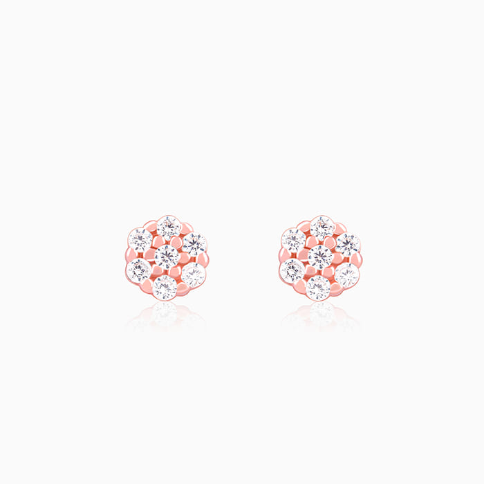 Rose Gold Flower Bling Studs - Image 1