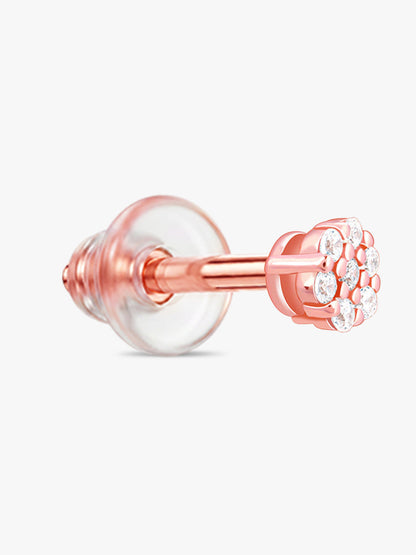 Rose Gold Flower Bling Studs