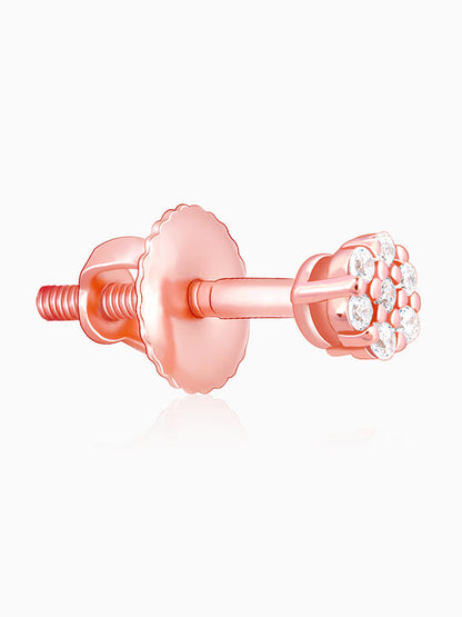 Rose Gold Flower Bling Studs
