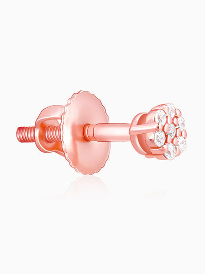 Rose Gold Flower Bling Studs