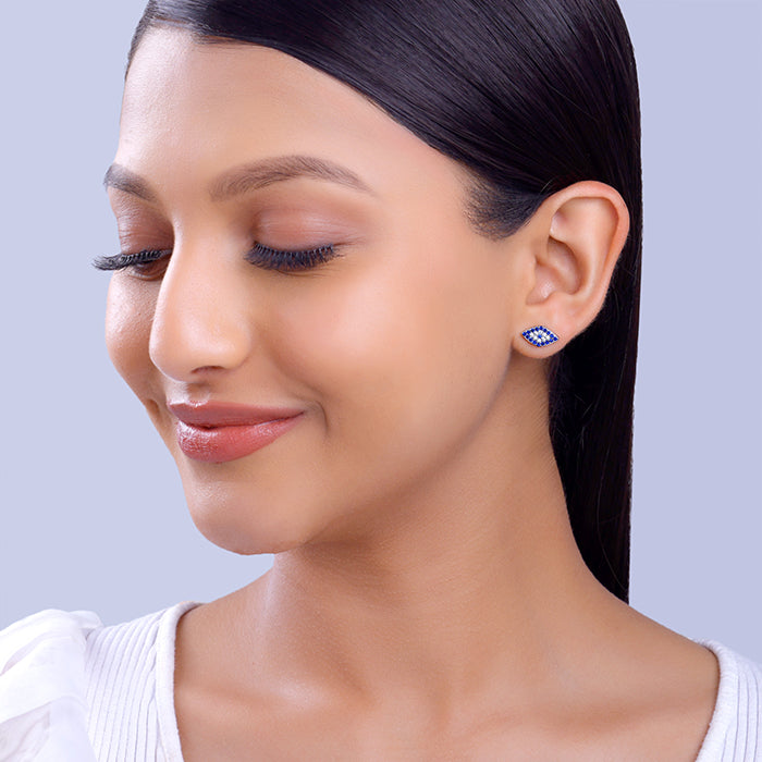 Silver Evil Eye Spirit Studs - view 3