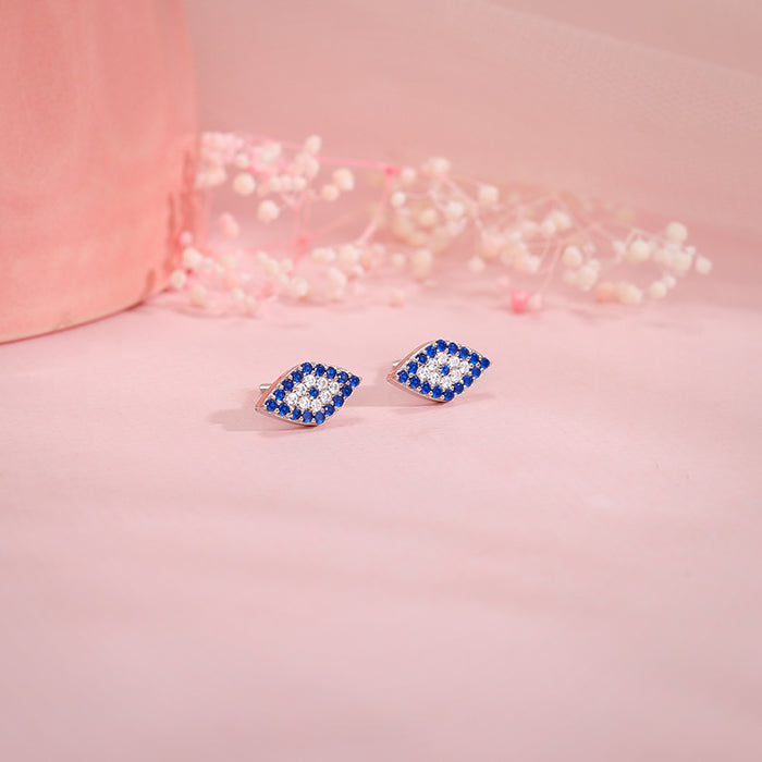 Silver Evil Eye Spirit Studs - view 2