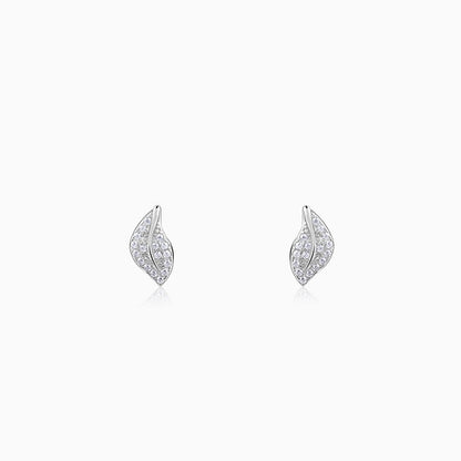 Silver Breeze Leaf Earrings