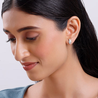 Silver Breeze Leaf Earrings