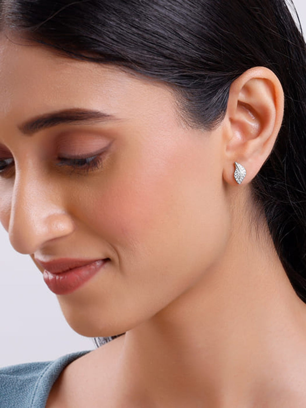 Silver Breeze Leaf Earrings