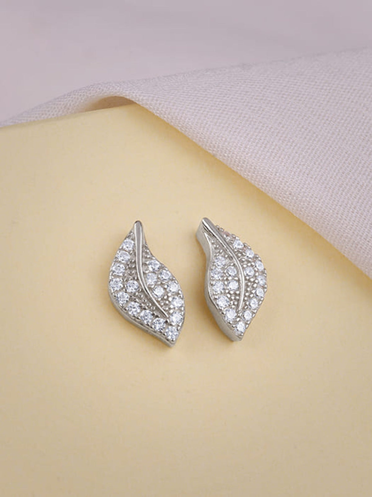Silver Breeze Leaf Earrings