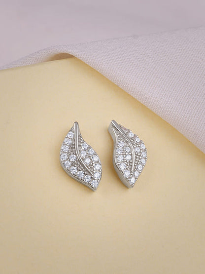 Silver Breeze Leaf Earrings