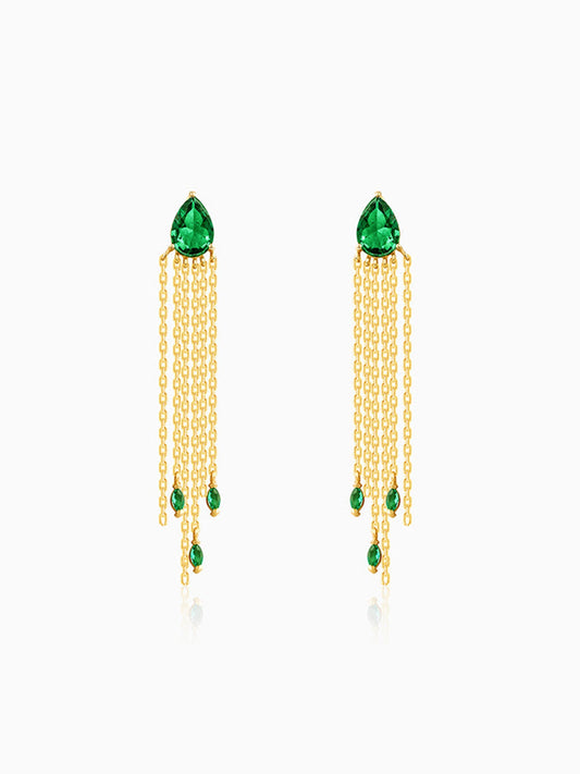 Golden Verdant Onyx Danglers
