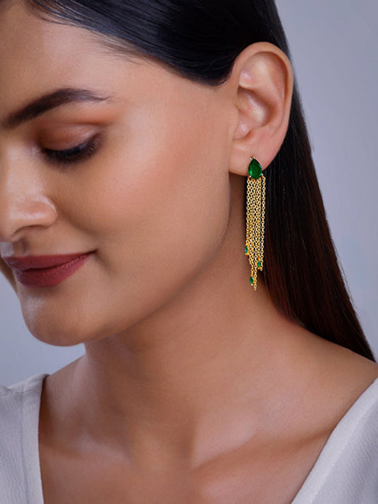 Golden Verdant Onyx Danglers