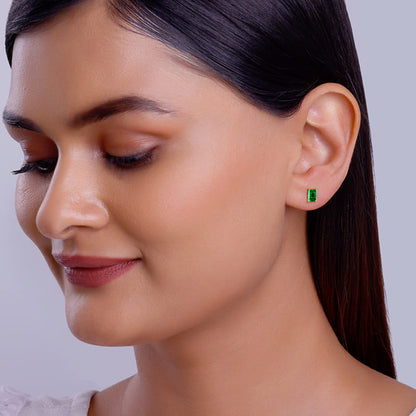 Golden Emerald Siren Earrings