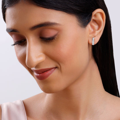 Silver Stellar Bar Earrings