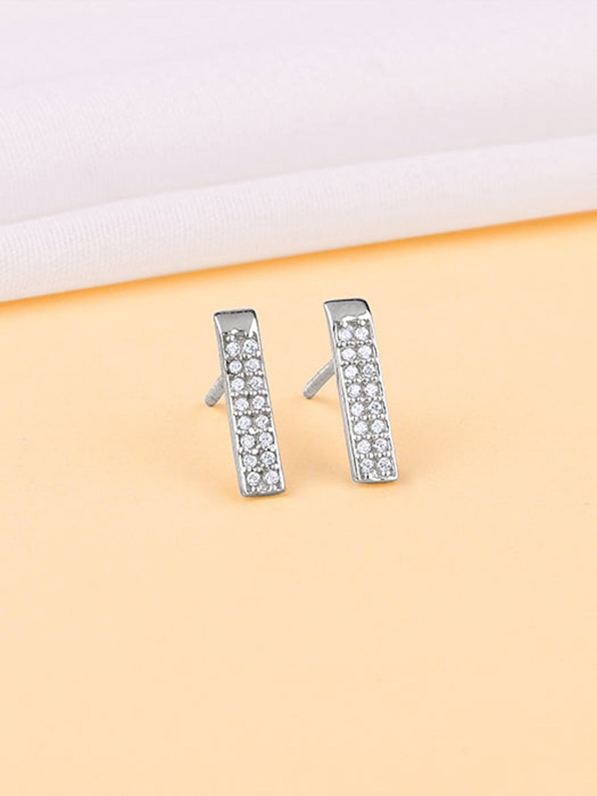 Silver Stellar Bar Earrings