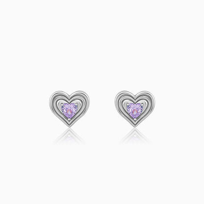 Silver Echo of Love Studs
