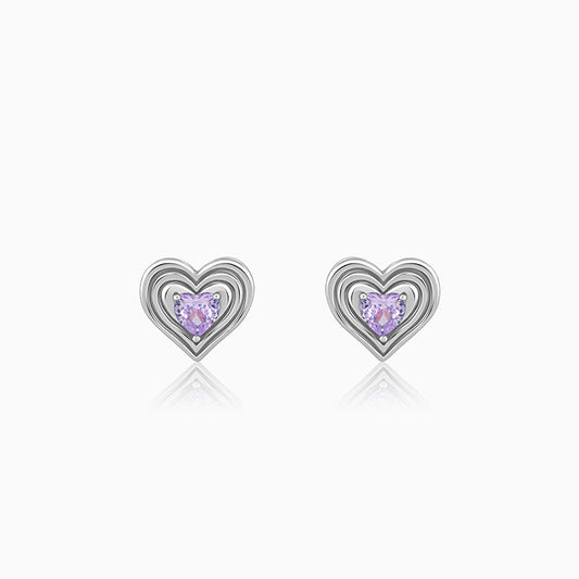 Silver Echo of Love Studs