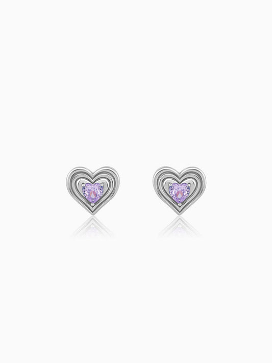 Silver Echo of Love Studs