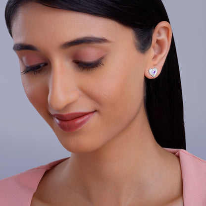 Silver Echo of Love Studs