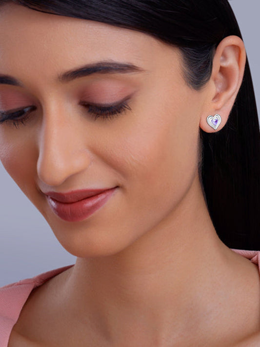 Silver Echo of Love Studs