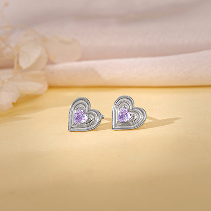 Silver Echo of Love Studs