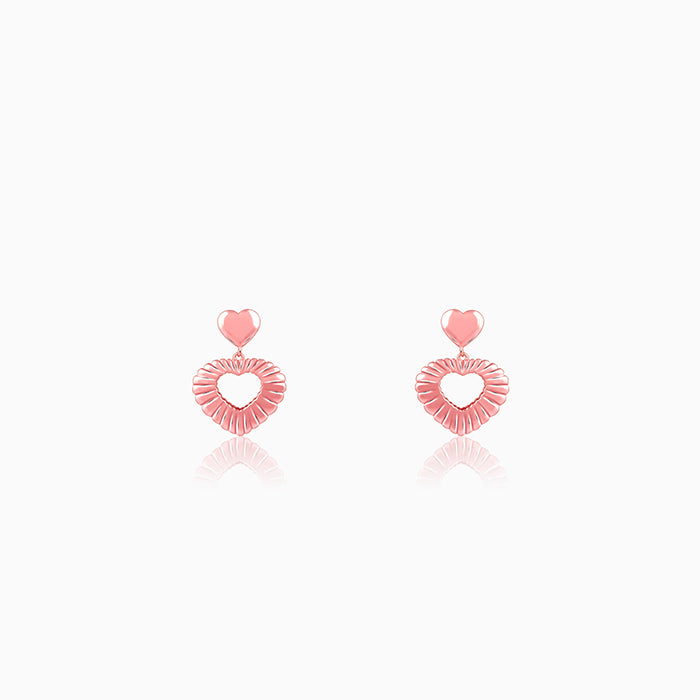 Rose Gold Blush Heart Earrings - Image 1