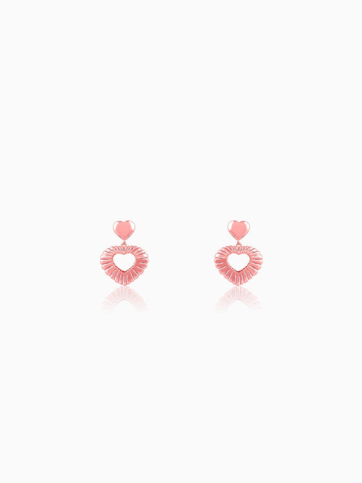 Rose Gold Blush Heart Earrings