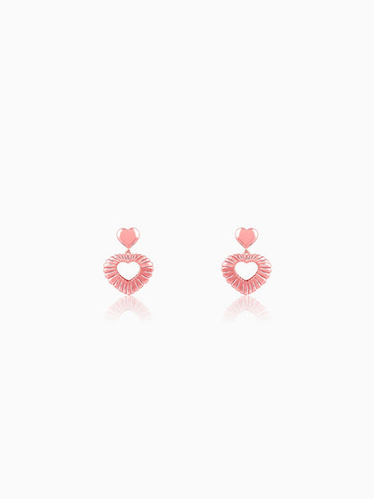 Rose Gold Blush Heart Earrings