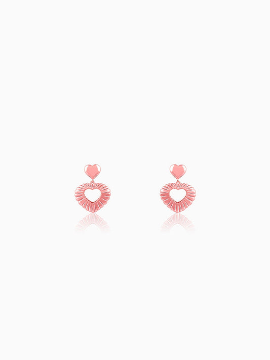 Rose Gold Blush Heart Earrings