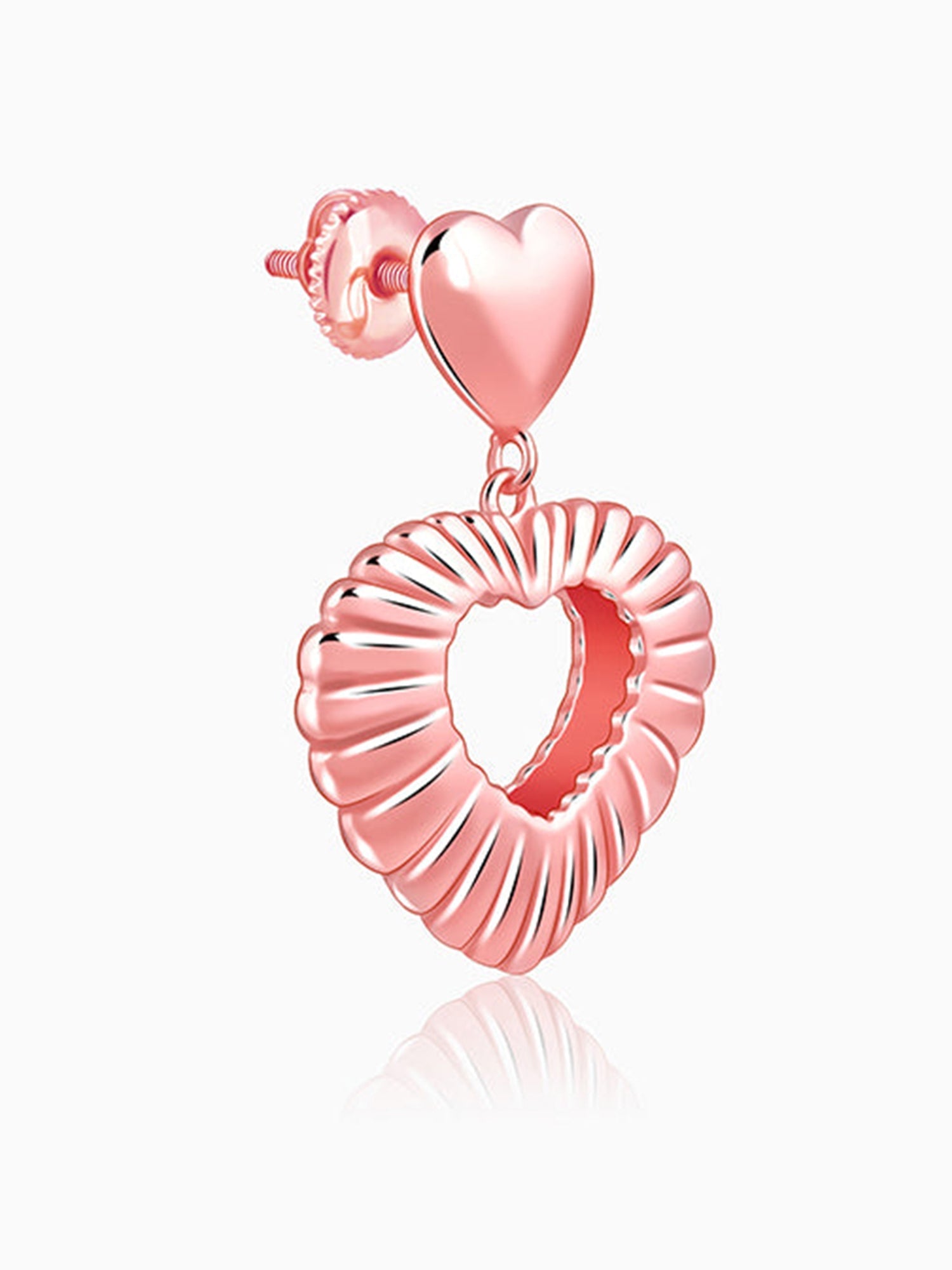 Rose Gold Blush Heart Earrings