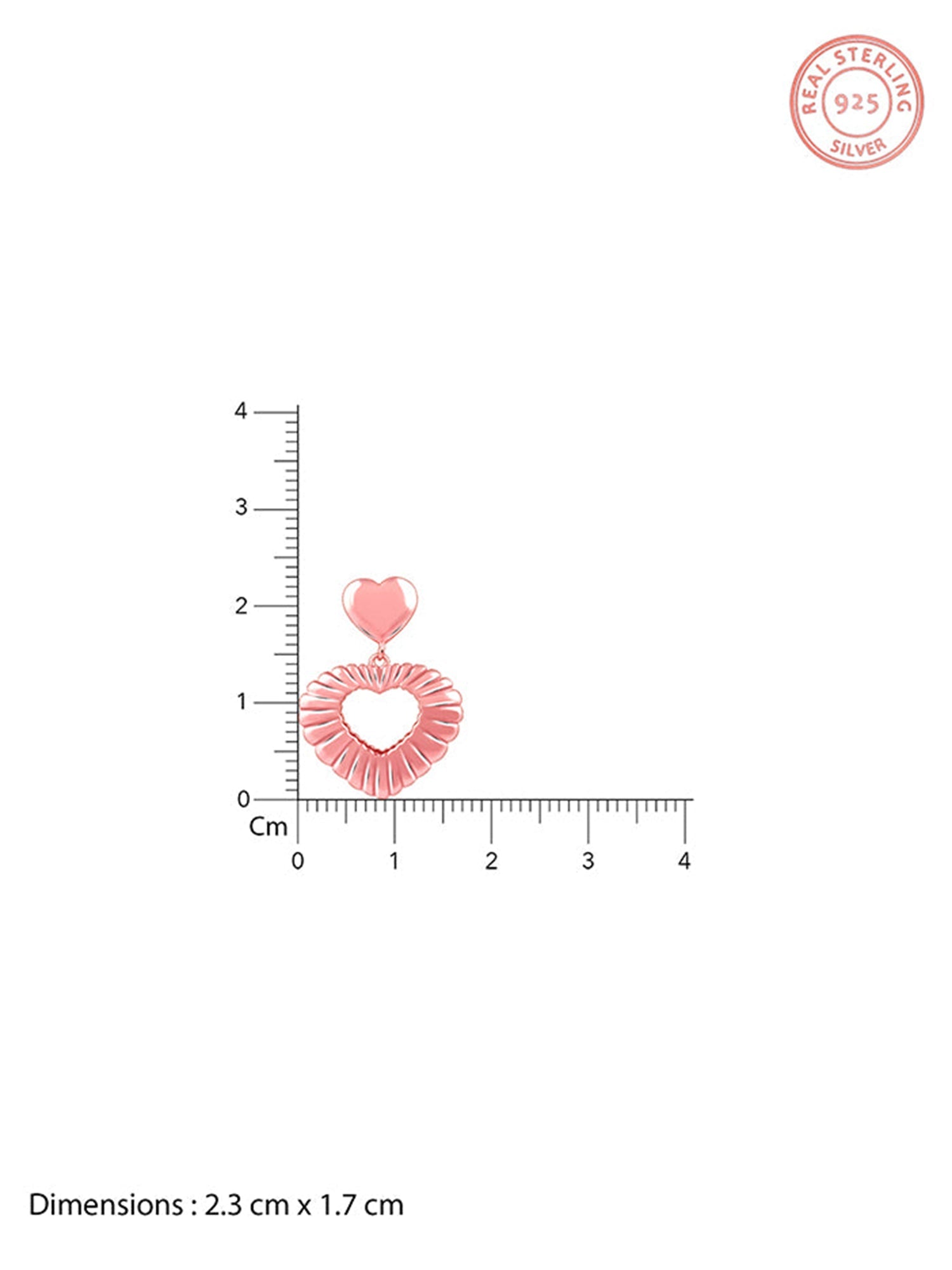 Rose Gold Blush Heart Earrings
