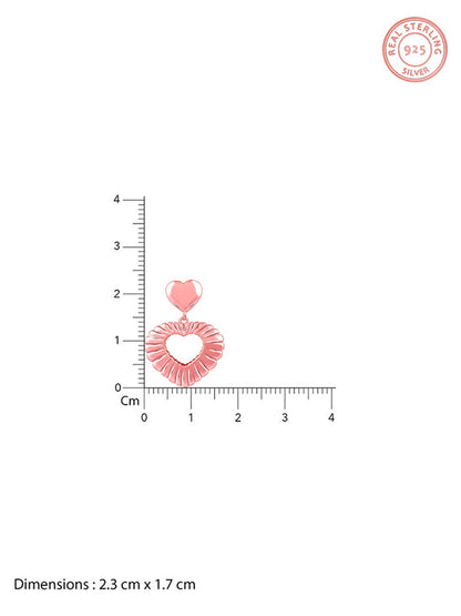 Rose Gold Blush Heart Earrings
