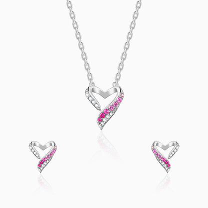 Silver Ombre Heart Set