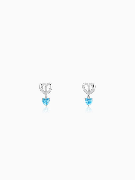 Silver Adore Love Earrings