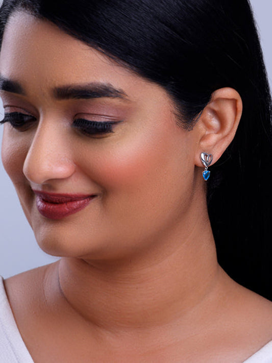 Silver Adore Love Earrings