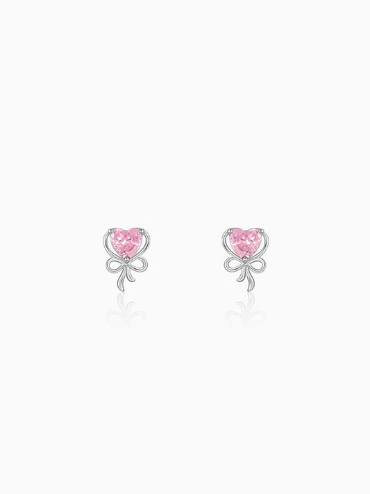 Silver Tied with Love Studs