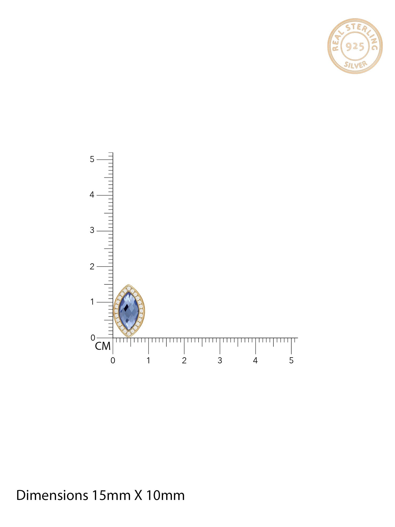 Golden Sapphire Blue Marquise Earrings