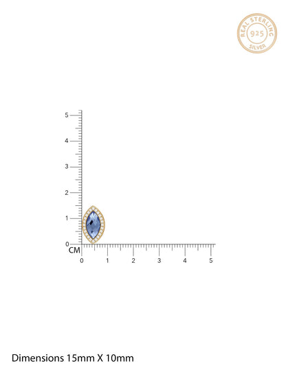 Golden Sapphire Blue Marquise Earrings