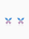 Silver Blue Butterfly Studs