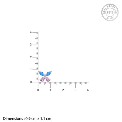 Silver Blue Butterfly Studs