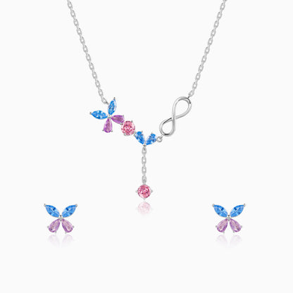 Silver Blue Butterfly Set
