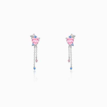 Silver Hearts Dangler Earrings