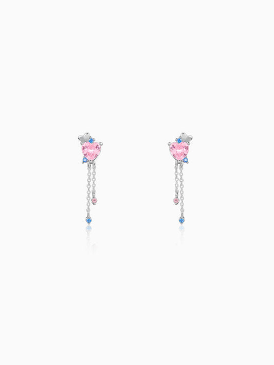 Silver Hearts Dangler Earrings