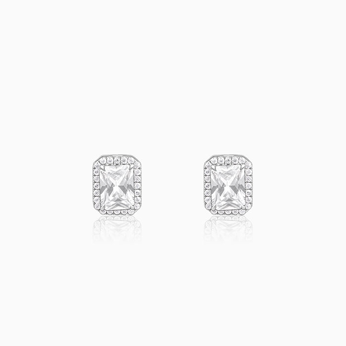 Silver Radiant Square Earrrings - Image 1